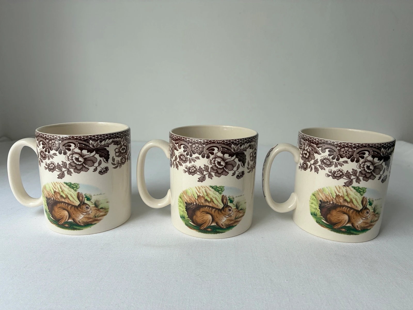 Set van 3 Spode Woodland Rabbit Mokken